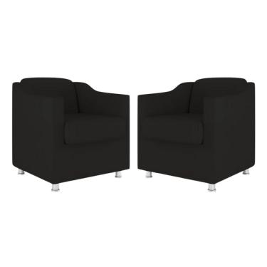 Imagem de Kit 2 Poltronas Bia Decorativa Reforçada Recepção Clinica Salão Sala De Estar Suede