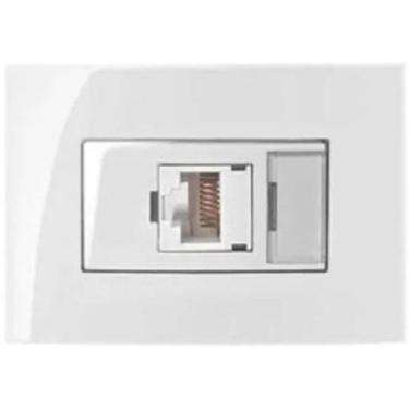 Imagem de 2 Pc Tomada Moveis Margirius Rj45 Branca Informática Cat5