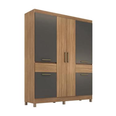 Imagem de Guarda-Roupa Casal Barão 6 Portas 2 Gavetas Amendola e Grafite