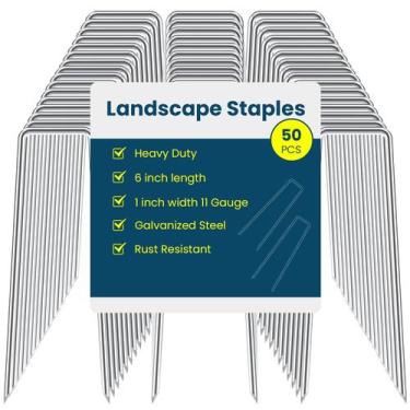 Imagem de Estacas de barraca de metal galvanizado Garden Staples Sweecomb de 6 c