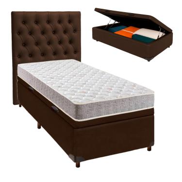 Imagem de Kit Cabeceira + Cama Box Bau  + Colchão Solteiro D23 D23 Inducol