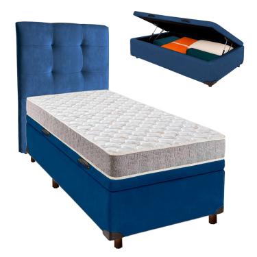 Imagem de Kit Cabeceira + Cama Box Bau  + Colchão Solteiro D23 D23 Inducol