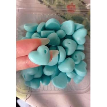 Imagem de Sabonete Artesanal Mini Coração para Lembrancinha, 60 Unidades, Formato Coração, 2 x 1,7 x 1 cm, Personalizável com Cor e Essência (Azul Tiffanny, Patchouli)