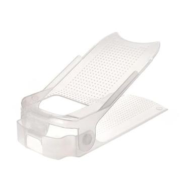 Imagem de Kit Com 20 Organizadores Com Furo Para Saltos - Regulagem De Altura, Organizador De Sapatos E TêNis Para Closet Organizado(Transparente)