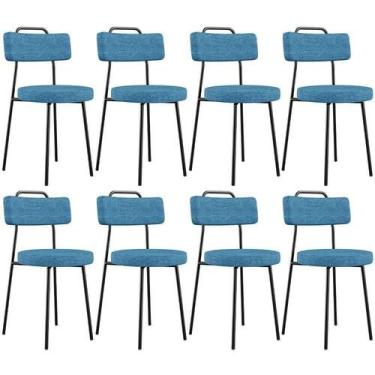 Imagem de Kit 08 Cadeiras Decorativa Estofada Para Sala De Jantar Barcelona L02 