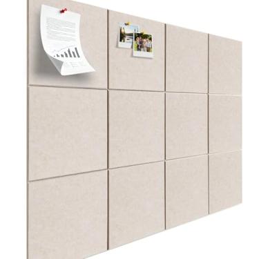 Imagem de Quadro de avisos de feltro grande, quadro de cortiça alternativo de 122 cm x 91 cm, quadro de avisos de parede de feltro com 80 abas adesivas removíveis seguras, placas de pinos de parede para sala de