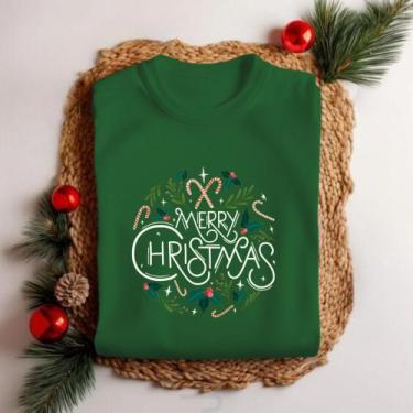 Imagem de Camiseta Unissex Natal Merry Christmas Festa Natal Personalizada Estam