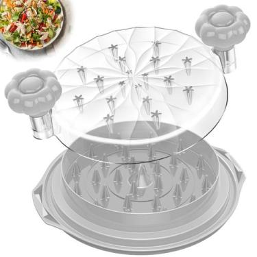 Imagem de Ferramenta para triturar frango Beiyunee Twist Large com escova (cinza