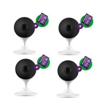 Imagem de Kit 4 Câmeras de Segurança iMX branca Wi-fi Full hd Intelbras com Cartão 32gb Purple Intelbras