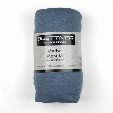 Imagem de Lençol Com Elástico Buettner Queen Malha Mescla 158mx198mx35cm Azul
