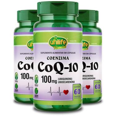 Imagem de Kit 3 Coenzima Co Q10 Unilife 60 Cápsulas