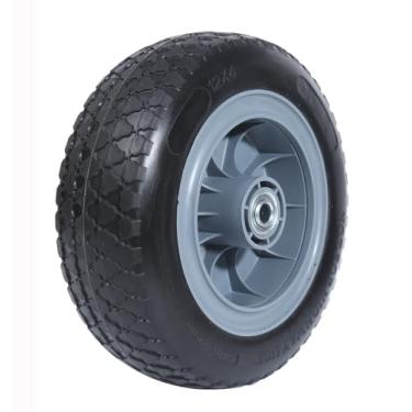 Imagem de MaxxHaul 51195 Pneu e roda de poliuretano liso de 30,48 cm, liso, livre de poliuretano, com furo de eixo de 5/20.3 cm, 10 cm de largura com cubo de deslocamento de 7,6 cm para carrinho de mão