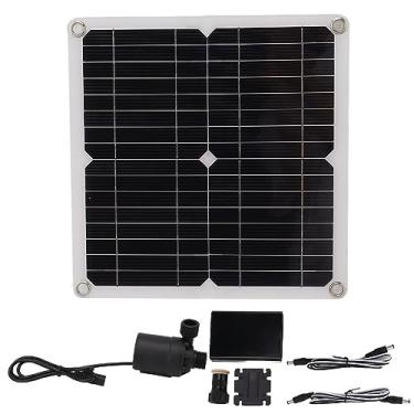 Imagem de Kit de bomba de água solar 100W Bomba de fonte de água alimentada por energia solar de alta eficiência com caixa de bateria para irrigação de lagoa de jardim DC12V 22W Material ABS 28,5 x 28 cm Painel