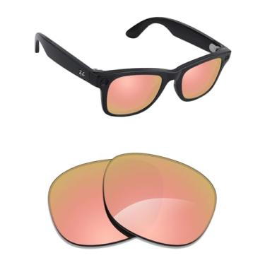 Imagem de Alphax Lentes de reposição polarizadas espelhadas em ouro rosa para óculos de sol Ray Ban RB4362
