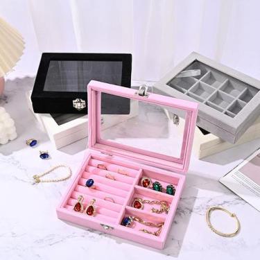 Imagem de Estojo Porta Joias Organizador Tampa Transparente ROSA BARBIE - - SWEE