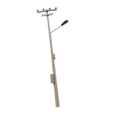 Imagem de Colaxi Decoração de poste de energia em escala N, modelo 3V, poste utilitário 1/150 para modelo de ferrovia Diorama