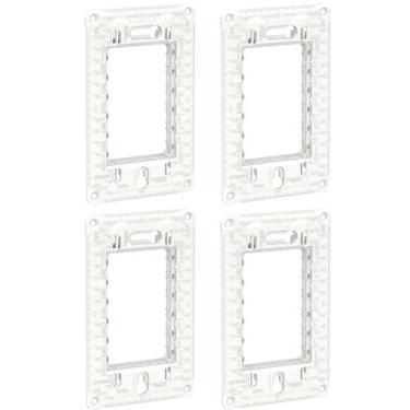 Imagem de 4 Suporte 4x2 P/ Placa - Schneider Orion Até 3 Módulos - Branco