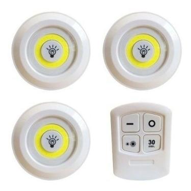 Imagem de Lampada Led Luminaria Sem Fio Com Controle Remoto Kit C/ 3