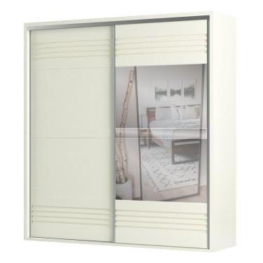 Imagem de Guarda Roupa Casal Com Espelho 223cm 2 Portas 100% Mdf Tw602e Off White - Dalla Costa