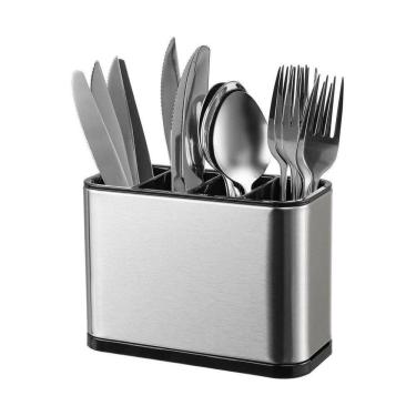 Imagem de Suporte Escorredor Porta Talheres Inox Portátil