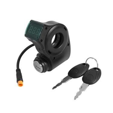 Imagem de RNXRZANK Cadeado para Bicicleta Elétrica, Trava de Ignição à Prova D'água, Trava de Controle de Guidão com Display Digital, Conjunto de Interruptor de Ener