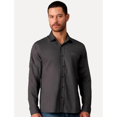 Imagem de Camisa Calvin Klein Jeans Masculina Básica Logo Peito Chumbo-Masculino