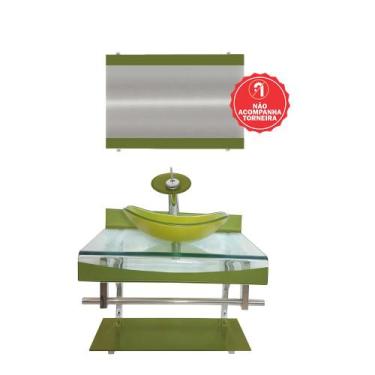 Imagem de Gabinete de Vidro 60cm para Banheiro Cuba Oval - Andorra - EKASA, Verd