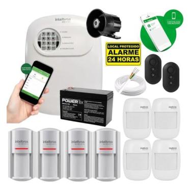 Imagem de Kit Alarme Intelbras 4 Sensores Presença Interno E 4 Externo