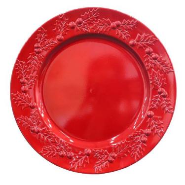 Imagem de Sousplat Natalino 33cm - Niazitex, Vermelho
