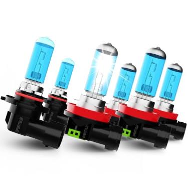 Imagem de SPBRTBUB Lâmpadas de farol compatíveis com lâmpadas de farol de halogêneo Jeep Compass 2014 2015 2016 2017 2018 2019 2020 2021, farol alto 9005/HB3/H10 + faróis baixos H11/H8/H9 + faróis de neblina