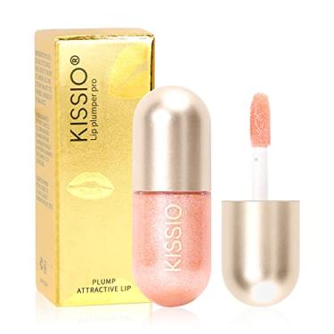 Imagem de KISSIO Volume nos lábios, brilho labial colorido, brilhante, realçador nos lábios, extratos de plantas soro labial recheio, brilho labial hidratante para lábios mais cheios e lábios hidratados 5,5 ml (01#Limonada)
