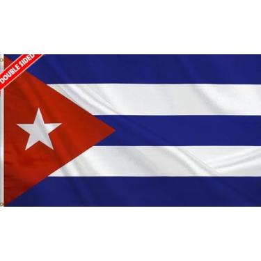 Imagem de HVATLTL Bandeira de barco de Cuba de 3 camadas dupla face, 30 x 45 cm, nylon 220D resistente, cores vivas, bandeiras náuticas nacionais cubanas com 2 ilhós de latão para barco, quadriciclo, caminhão