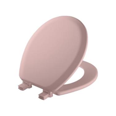 Imagem de Mayfair Assento sanitário de madeira moldada 46EC 023 com dobradiças de elevação, redondo, rosa
