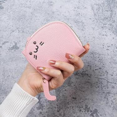 Imagem de Cat-Themed Coin Purse for Women | Stylish Litchi Pattern with PU Card Holder | Perfect as a Cat Wallet or Change Purse