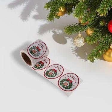 Imagem de Generic 1Pcs Christmas Stickers for Ceramic Glass Metal Paper Plastic Peel and Stick Christmas Wreaths 120 Stickers Coated Paper Red White Green