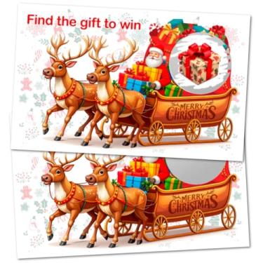Imagem de Scratch Off Game, Christmas Santas Sleigh, Find The Gift to Win Easy to Play Silly Games, Fun Idea, Ice Breaker Christmas Party Activity. Raffle Cards, Set of 40 Cards Made in USA