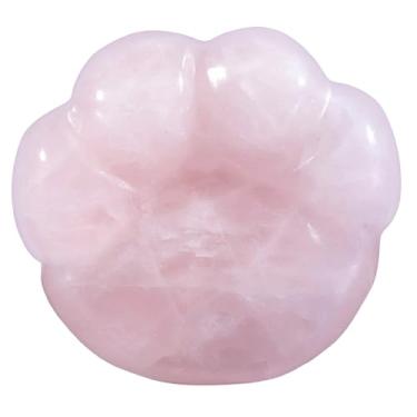 Imagem de Rockcloud Natural Rose Quartz Crystal Cat Paw Statue for Decor, Hand-Carved Healing Animals Claw Worry Stone for Stress Relief