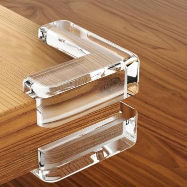 Imagem de 10 peças de protetores de canto de mesa, protetores de canto à prova de bebê, amortecedores de segurança de borda clara para cobrir móveis afiados, gavetas, armários, forma de L