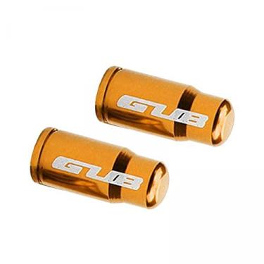 Imagem de barenx 2 x 2 x pneus de válvula de alumínio Presta Schrader tampas de bocal de proteção contra poeira FV Golden