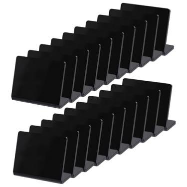 Imagem de 20 peças de mini placas de lousa em forma de L, etiquetas de buffet de acrílico, pequenos quadros de mensagens pretos para mesa, ideais para padaria, casamentos, festas