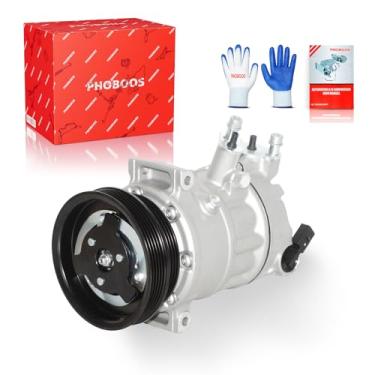 Imagem de PHOBOOS Compressor A/C com embreagem compatível com Volkswagen Jetta 2005-2014, Passat 2012-2014, Golf Beetle Cabrio R32 Rabbit e Audi TT RS Quattro 2012-2013, 1.9L 2.0L 2.5L 3.2L Modelos Ref