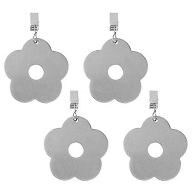 Imagem de Conjunto de 4 pesos de toalha de mesa de aço inoxidável multiformas | Clipes de mesa bonitos e práticos para dias de vento | Perfeito para piqueniques, festas e churrascos