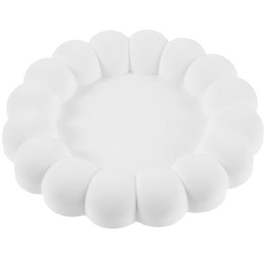 Imagem de MAGICLULU Bandeja de joias redonda branca fosca decorativa para armazenamento de batom de perfume e porta-chaves, organizador de design de bolhas multifuncional para foto de mesa e presente