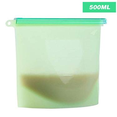 Imagem de Sacola de Armazenamento Silicone Reutilizável Sem Vazamentos e Hermética Multiuso Qualidade Alimentar Prática para Petiscos Sanduíches Almoço Congelador Armazenar Nozes Frutas Embalagem Viagem Organiz