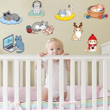 Imagem de SUPERDANT Adesivos de parede para cães e gatos, gatos com cachorros, adesivos fofos de animais de estimação, adesivos para paredes, arte de vinil para quarto infantil, sala de estar, sala de jogos