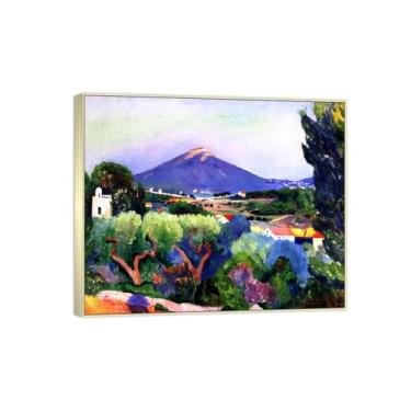 Imagem de Famosa imagem de paisagem de arte de parede - impressões em tela - árvores - pintura com moldura prateada para sala de estar banheiro decoração de casa 30 x 35 cm 12 x 13 pol