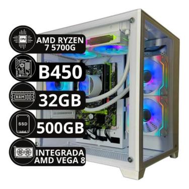 Imagem de Pc Gamer Aquario Ryzen 7 5700g B450 32gb DDR4 SSD 500gb Water Cooler 2