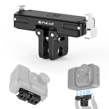 Imagem de PULUZ Suporte magnético de liberação rápida para Insta360 GO Ultra, base de liga de alumínio com parafuso de 1/10.2 cm, suporte universal para câmera de liberação rápida para acessórios de câmera de