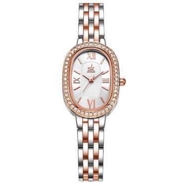 Imagem de Relógio de pulso de quartzo feminino design elegante strass minimalista