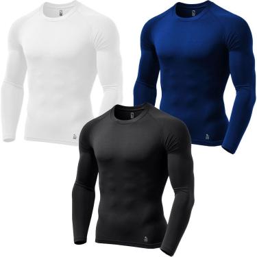 Imagem de Kit C/ 3 Camisas de Compressão Térmica Stigli Pro Proteção FPU 50+ Manga Longa-Masculino